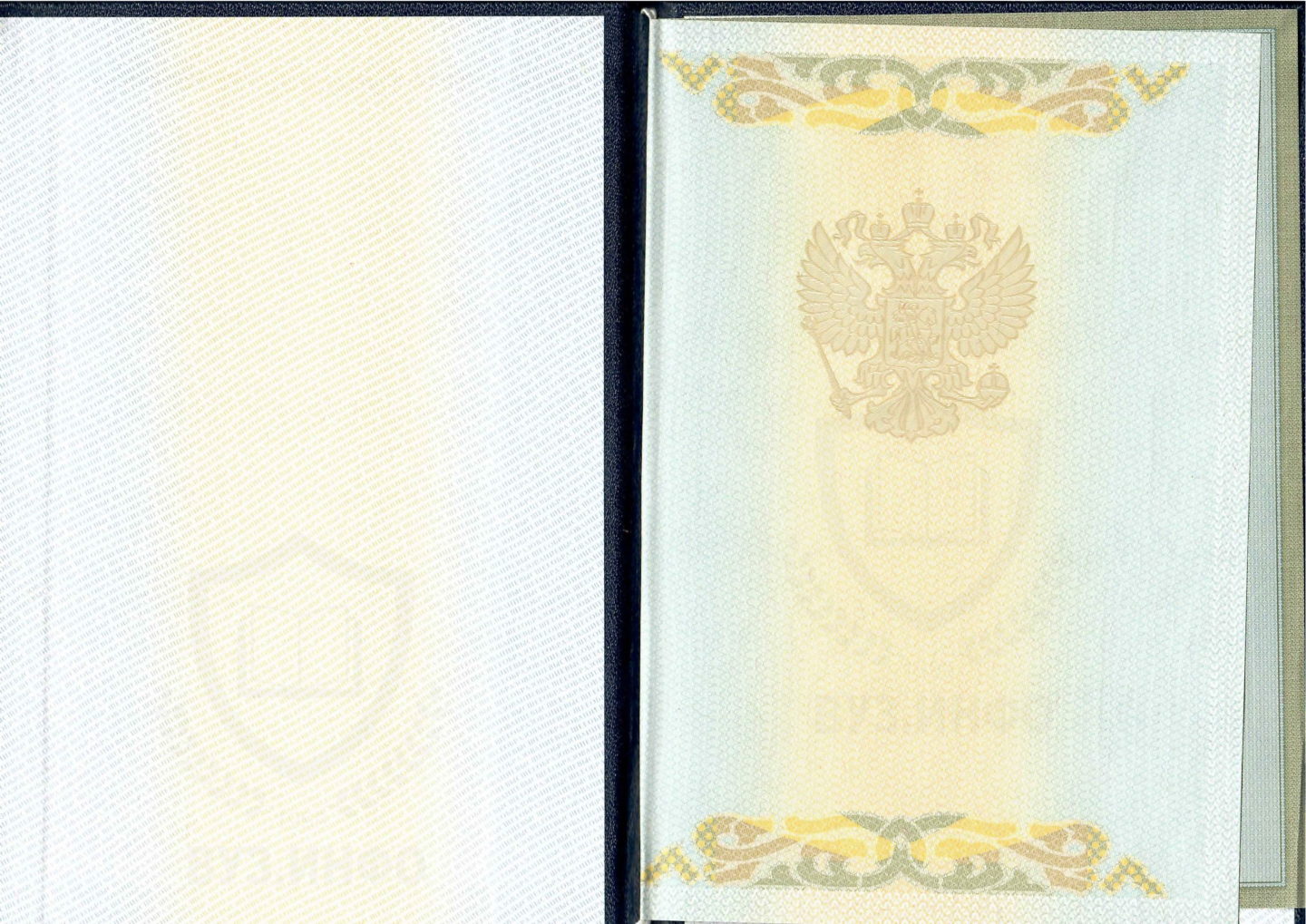 Первый разворот диплома ВУЗа 2002-2008 годов